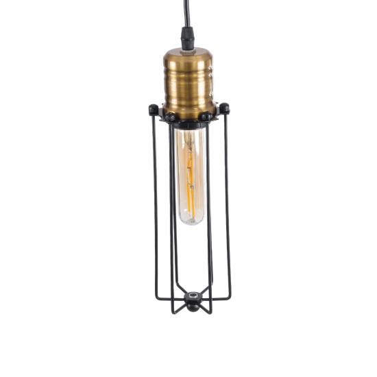 KLECE 01057 Vintage Κρεμαστό Φωτιστικό Ανάρτηση Μονόφωτο 1 x E27 IP20 Μαύρο & Χρυσό Μέταλλο - Μ8 x Π8 x Υ28cm KLECE 01057 Vintage Κρεμαστό Φωτιστικό Ανάρτηση Μονόφωτο 1 x E27 IP20 Μαύρο & Χρυσό Μέταλλο - Μ8 x Π8 x Υ28cm