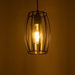 ZEBRA 01062 Μοντέρνο Κρεμαστό Φωτιστικό Οροφής με Ντουί 1 x E27 AC 220-240V IP20 - Μαύρο - Μ15 x Π15 x Υ24cm