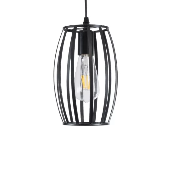 ZEBRA 01062 Μοντέρνο Κρεμαστό Φωτιστικό Οροφής με Ντουί 1 x E27 AC 220-240V IP20 - Μαύρο - Μ15 x Π15 x Υ24cm