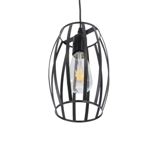 ZEBRA 01062 Μοντέρνο Κρεμαστό Φωτιστικό Οροφής με Ντουί 1 x E27 AC 220-240V IP20 - Μαύρο - Μ15 x Π15 x Υ24cm