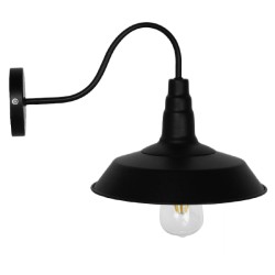 RAY 01065 Vintage Φωτιστικό Τοίχου - Απλίκα με Ντουί 1 x E27 AC 220-240V IP20 - Μαύρο - Μ26 x Π37 x Υ32cm