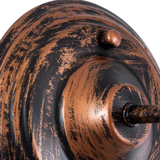 RAY 01067 Vintage Φωτιστικό Τοίχου - Απλίκα με Ντουί 1 x E27 AC 220-240V IP20 - Χάλκινο Εφέ Σκουριάς - Μ26 x Π37 x Υ32cm