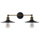 MINIMALL 01069 Vintage Φωτιστικό Τοίχου - Απλίκα με Ντουί 2 x E27 AC 220-240V IP20 - Μαύρο & Χρυσό - Μ30 x Π60 x Υ18cm