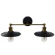 MINIMALL 01069 Vintage Φωτιστικό Τοίχου - Απλίκα με Ντουί 2 x E27 AC 220-240V IP20 - Μαύρο & Χρυσό - Μ30 x Π60 x Υ18cm