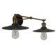 MINIMALL 01069 Vintage Φωτιστικό Τοίχου - Απλίκα με Ντουί 2 x E27 AC 220-240V IP20 - Μαύρο & Χρυσό - Μ30 x Π60 x Υ18cm