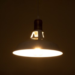 ANER 01072 Vintage Κρεμαστό Φωτιστικό Οροφής με Ντουί 1 x E27 AC 220-240V IP20 - Λευκό & Χρυσό - Μ27.5 x Π27.5 x Υ19cm
