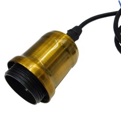 ANER 01073 Vintage Κρεμαστό Φωτιστικό Οροφής με Ντουί 1 x E27 AC 220-240V IP20 - Μαύρο & Χρυσό - Μ27.5 x Π27.5 x Υ19cm