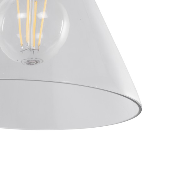 BINGLEY 01074 Vintage Φωτιστικό Τοίχου - Απλίκα με Ντουί 1 x E27 AC 220-240V IP20 - Διάφανο & Χρυσό - Μ18 x Π28 x Υ25cm