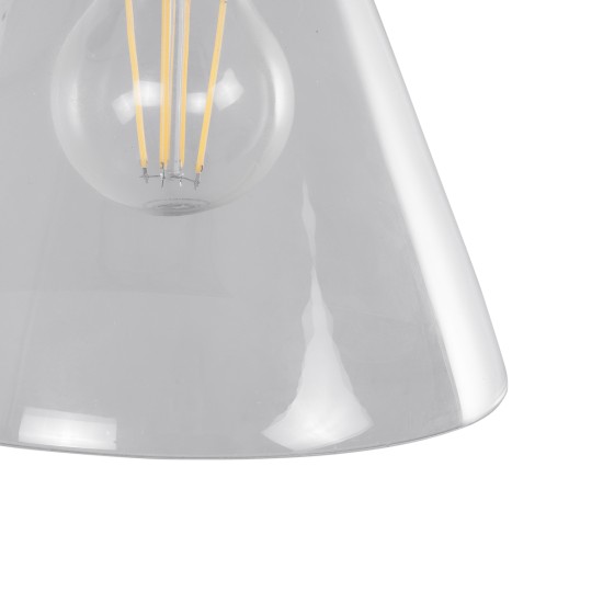 BINGLEY 01074 Vintage Φωτιστικό Τοίχου - Απλίκα με Ντουί 1 x E27 AC 220-240V IP20 - Διάφανο & Χρυσό - Μ18 x Π28 x Υ25cm