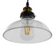 WICKHAM 01075 Vintage Κρεμαστό Φωτιστικό Οροφής με Ντουί 1 x E27 AC 220-240V IP20 - Διάφανο & Χρυσό - Μ24.5 x Π24.5 x Υ15cm