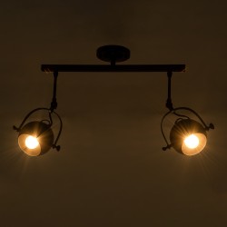 CANNES 01081 Μοντέρνο Φωτιστικό Οροφής με Ντουί 2 x E27 AC 220-240V IP20 - Μαύρο - Μ61 x Π12 x Υ48cm