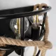 BARBOSA 01083 Vintage Επιτοίχιο Φωτιστικό Απλίκα Δίφωτο 2 x E27 IP20 Μαύρο Μέταλλο με Μπεζ Σχοινί Μ30 x Π16 x Υ20cm BARBOSA 01083 Vintage Επιτοίχιο Φωτιστικό Απλίκα Δίφωτο 2 x E27 IP20 Μαύρο Μέταλλο με Μπεζ Σχοινί Μ30 x Π16 x Υ20cm