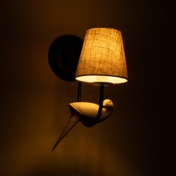 DOVE 01084 Vintage Φωτιστικό Τοίχου - Απλίκα με Ντουί 1 x E14 AC 220-240V IP20 - Μαύρο & Μπεζ - Μ30 x Π15 x Υ36cm