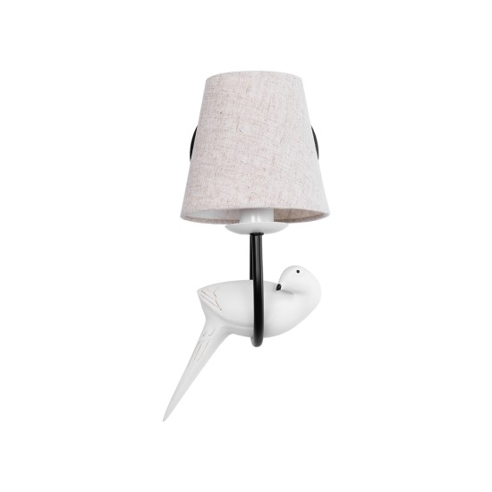 DOVE 01084 Vintage Επιτοίχιο Φωτιστικό Απλίκα Μονόφωτο 1 x E14 IP20 Μαύρο & Λευκό Μέταλλο με Μπεζ Ύφασμα - Μ30 x Π15 x Υ36cm DOVE 01084 Vintage Επιτοίχιο Φωτιστικό Απλίκα Μονόφωτο 1 x E14 IP20 Μαύρο & Λευκό Μέταλλο με Μπεζ Ύφασμα - Μ30 x Π15 x Υ36cm