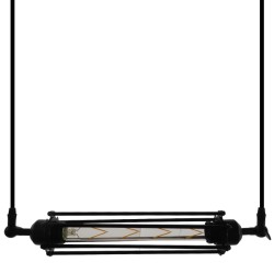 TUBE 01085 Vintage Κρεμαστό Φωτιστικό Οροφής με Ντουί 1 x E27 AC 220-240V IP20 - Μαύρο - Μ43 x Π11 x Υ11cm