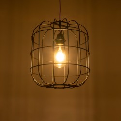 PARROT 01099 Μοντέρνο Κρεμαστό Φωτιστικό Οροφής με Ντουί 1 x E27 AC 220-240V IP20 - Μαύρο - Μ28 x Π28 x Υ30cm