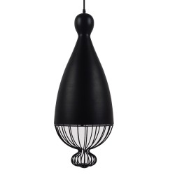 CARNEL 01106 Vintage Κρεμαστό Φωτιστικό Οροφής με Ντουί 1 x E27 AC 220-240V IP20 - Μαύρο - Μ26 x Π26 x Υ70cm