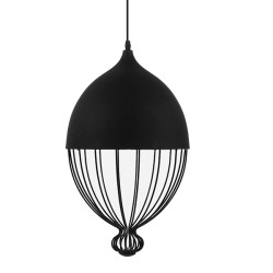CANARIO 01107 Vintage Κρεμαστό Φωτιστικό Οροφής με Ντουί 1 x E27 AC 220-240V IP20 - Μαύρο - Μ28 x Π28 x Υ47cm