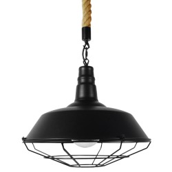 CRANE 01109 Vintage Κρεμαστό Φωτιστικό Οροφής με Ντουί 1 x E27 AC 220-240V IP20 - Μαύρο & Μπεζ - Μ36 x Π36 x Υ30cm