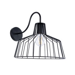 TRIUMPH 01117 Vintage Φωτιστικό Τοίχου - Απλίκα με Ντουί 1 x E27 AC 220-240V IP20 - Μαύρο - Μ30 x Π36 x Υ30cm