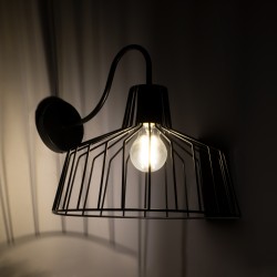 TRIUMPH 01117 Vintage Φωτιστικό Τοίχου - Απλίκα με Ντουί 1 x E27 AC 220-240V IP20 - Μαύρο - Μ30 x Π36 x Υ30cm