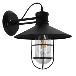 CELL 01118 Vintage Φωτιστικό Τοίχου - Απλίκα με Ντουί 1 x E27 AC 220-240V IP20 - Μαύρο - Μ33 x Π27 x Υ33cm