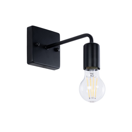 MISSAM 01119 Μοντέρνο Φωτιστικό Τοίχου - Απλίκα με Ντουί 1 x E27 AC 220-240V IP20 - Μαύρο - Μ14 x Π20 x Υ10cm