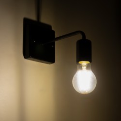 MISSAM 01119 Μοντέρνο Φωτιστικό Τοίχου - Απλίκα με Ντουί 1 x E27 AC 220-240V IP20 - Μαύρο - Μ14 x Π20 x Υ10cm