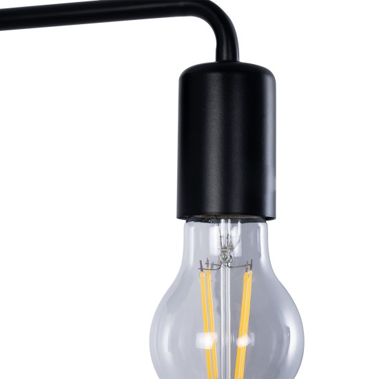 MISSAM 01119 Μοντέρνο Φωτιστικό Τοίχου - Απλίκα με Ντουί 1 x E27 AC 220-240V IP20 - Μαύρο - Μ14 x Π20 x Υ10cm