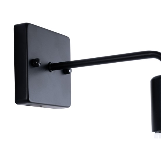 MISSAM 01119 Μοντέρνο Φωτιστικό Τοίχου - Απλίκα με Ντουί 1 x E27 AC 220-240V IP20 - Μαύρο - Μ14 x Π20 x Υ10cm