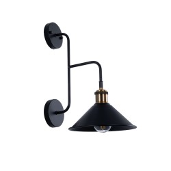MAGEOR 01120 Vintage Φωτιστικό Τοίχου - Απλίκα με Ντουί 1 x E27 AC 220-240V IP20 - Μαύρο & Χρυσό - Μ22 x Π30 x Υ40cm
