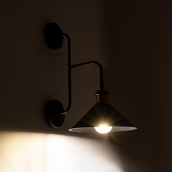 MAGEOR 01120 Vintage Φωτιστικό Τοίχου - Απλίκα με Ντουί 1 x E27 AC 220-240V IP20 - Μαύρο & Χρυσό - Μ22 x Π30 x Υ40cm