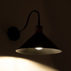 ANBET 01121 Vintage Φωτιστικό Τοίχου - Απλίκα με Ντουί 1 x E27 AC 220-240V IP20 - Μαύρο & Χρυσό - Μ26 x Π38 x Υ27cm