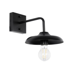PHIA 01122 Vintage Φωτιστικό Τοίχου - Απλίκα με Ντουί 1 x E27 AC 220-240V IP20 - Μαύρο - Μ18.5 x Π29 x Υ18cm