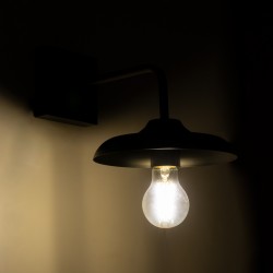 PHIA 01122 Vintage Φωτιστικό Τοίχου - Απλίκα με Ντουί 1 x E27 AC 220-240V IP20 - Μαύρο - Μ18.5 x Π29 x Υ18cm