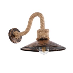 ROBLY 01125 Vintage Φωτιστικό Τοίχου - Απλίκα με Ντουί 1 x E27 AC 220-240V IP20 - Χάλκινο & Μπεζ - Μ26 x Π36 x Υ22cm