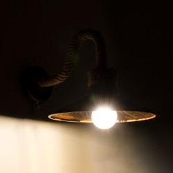 ROBLY 01125 Vintage Φωτιστικό Τοίχου - Απλίκα με Ντουί 1 x E27 AC 220-240V IP20 - Χάλκινο & Μπεζ - Μ26 x Π36 x Υ22cm