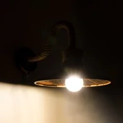 ROBLY 01125 Vintage Φωτιστικό Τοίχου - Απλίκα με Ντουί 1 x E27 AC 220-240V IP20 - Χάλκινο & Μπεζ - Μ26 x Π36 x Υ22cm