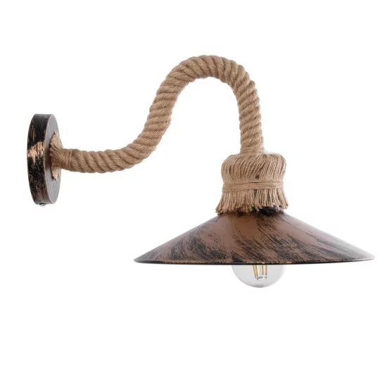 ROBLY 01125 Vintage Φωτιστικό Τοίχου - Απλίκα με Ντουί 1 x E27 AC 220-240V IP20 - Χάλκινο & Μπεζ - Μ26 x Π36 x Υ22cm