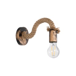 DAKER 01126 Vintage Φωτιστικό Τοίχου - Απλίκα με Ντουί 1 x E27 AC 220-240V IP20 - Χάλκινο Εφέ Σκουριάς & Μπεζ - Μ10 x Π22 x Υ15cm