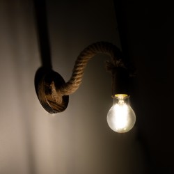 DAKER 01126 Vintage Φωτιστικό Τοίχου - Απλίκα με Ντουί 1 x E27 AC 220-240V IP20 - Χάλκινο Εφέ Σκουριάς & Μπεζ - Μ10 x Π22 x Υ15cm