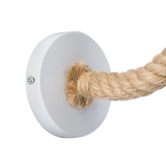 VINSA 01130 Boho Φωτιστικό Τοίχου - Απλίκα με Ντουί 1 x E27 AC 220-240V IP20 - Λευκό & Μπεζ - Μ37.5 x Π26.7 x Υ25cm