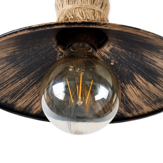 BRASSO 01132 Vintage Φωτιστικό Τοίχου - Απλίκα με Ντουί 1 x E27 AC 220-240V IP20 - Μπεζ & Χάλκινο Εφέ Σκουριάς - Μ38 x Π26.7 x Υ22cm