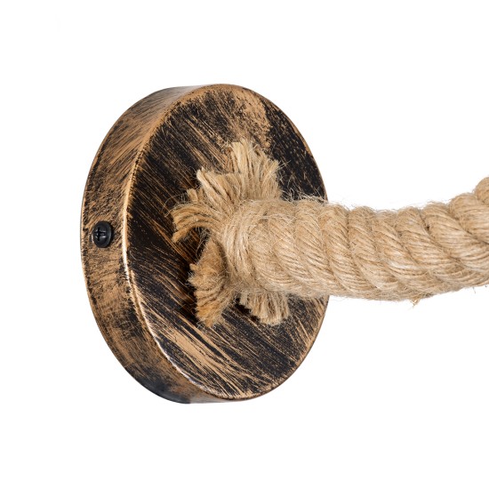 BRASSO 01132 Vintage Φωτιστικό Τοίχου - Απλίκα με Ντουί 1 x E27 AC 220-240V IP20 - Μπεζ & Χάλκινο Εφέ Σκουριάς - Μ38 x Π26.7 x Υ22cm