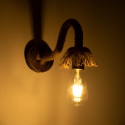 FLEDI 01134 Vintage Φωτιστικό Τοίχου - Απλίκα με Ντουί 1 x E27 AC 220-240V IP20 - Χάλκινο & Μπεζ - Μ10 x Π25 x Υ15cm