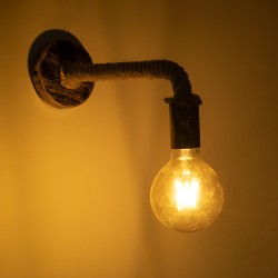 CENADEL 01135 Vintage Φωτιστικό Τοίχου - Απλίκα με Ντουί 1 x E27 AC 220-240V IP20 - Χάλκινο & Μπεζ - Μ29 x Π10 x Υ15cm