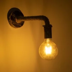 CENADEL 01135 Vintage Φωτιστικό Τοίχου - Απλίκα με Ντουί 1 x E27 AC 220-240V IP20 - Χάλκινο & Μπεζ - Μ29 x Π10 x Υ15cm