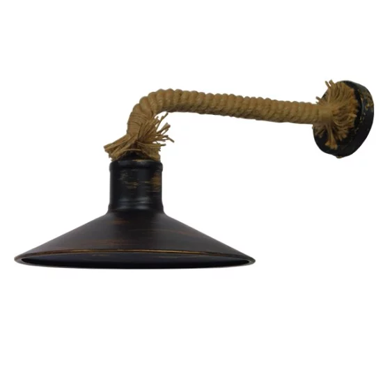 VINSA 01136 Boho Φωτιστικό Τοίχου - Απλίκα με Ντουί 1 x E27 AC 220-240V IP20 - Χάλκινο & Μπεζ - Μ50 x Π27 x Υ25cm