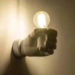 FIST 01137 Μοντέρνο Φωτιστικό Τοίχου - Απλίκα με Ντουί 1 x E27 AC 220-240V IP20 - Λευκό - Μ15 x Π10 x Υ10cm