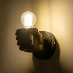 FIST 01138 Μοντέρνο Φωτιστικό Τοίχου - Απλίκα με Ντουί 1 x E27 AC 220-240V IP20 - Καφέ - Μ15 x Π12 x Υ12cm